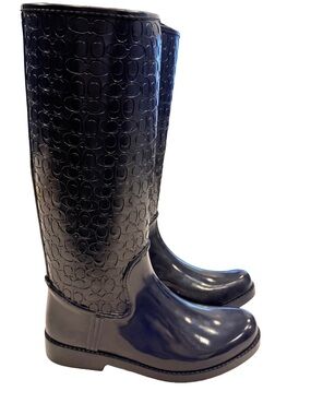 Coach Tudor Navy Blue Rain Boots. Brand NEW In Box Sz uS 7 EU 37